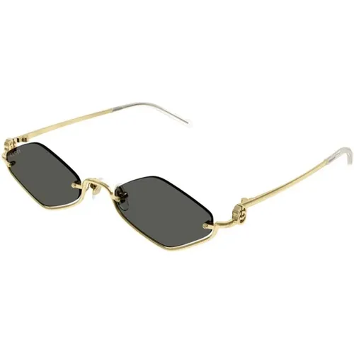 Gold Grey Sunglasses Gg1604S , male, Sizes: 53 MM - Gucci - Modalova