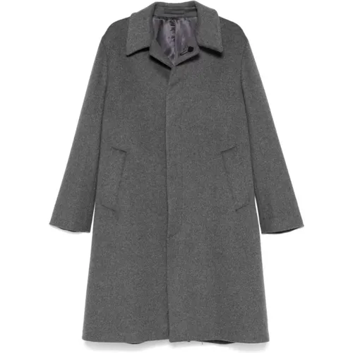 Grey Wool Coat with Notched Lapels , male, Sizes: M, L, XL - Lardini - Modalova