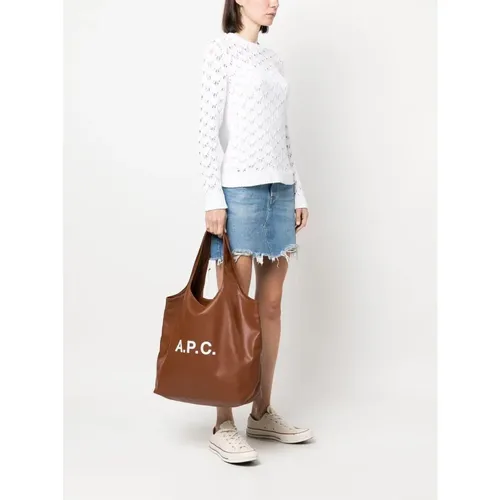 Braune Tasche mit Logo-Print A.P.C - A.P.C. - Modalova