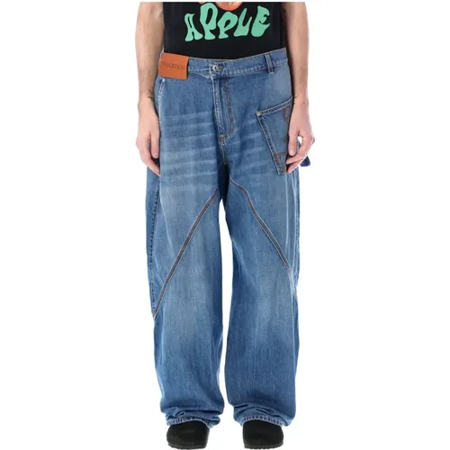 Light Twisted Workwear Denim Jeans , male, Sizes: W32 - JW Anderson - Modalova