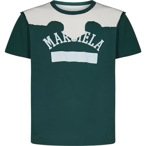 Cotton T-Shirt with Double Layer-Effect Dcortiqu Yoke , male, Sizes: M, L - Maison Margiela - Modalova