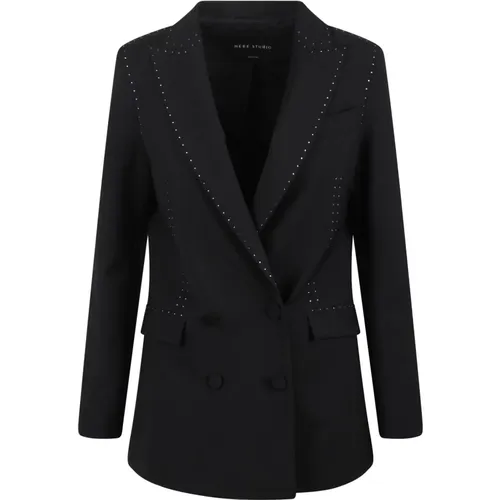 Crystal Bianca Wool Blazer , female, Sizes: XS, M, S - Hebe Studio - Modalova