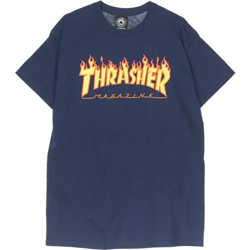 Flame Tee Navy/Gelb Herren T-Shirt - Thrasher - Modalova