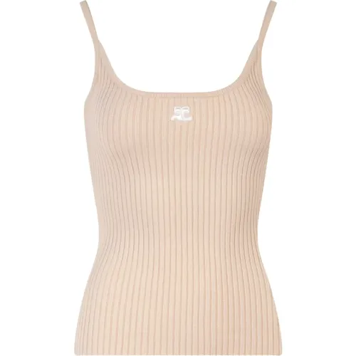 Ribbed Sleeveless Top , female, Sizes: L - Courrèges - Modalova