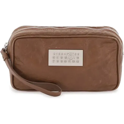 Knitterleder Numerische Pouch Tasche - MM6 Maison Margiela - Modalova