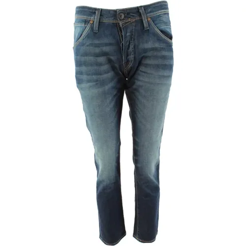 Slim Fit Stretch Jeans in Blau , Herren, Größe: W29 L30 - jack & jones - Modalova