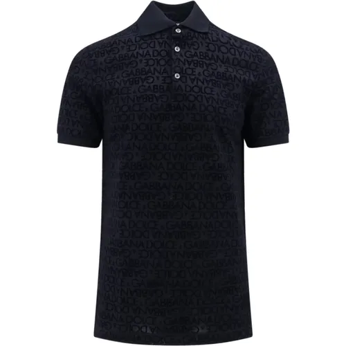 Flocked Logo Polo Shirt , male, Sizes: M - Dolce & Gabbana - Modalova