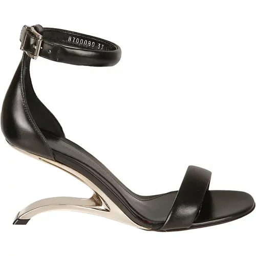 Leather Sandals with Adjustable Ankle Strap , female, Sizes: 3 UK - alexander mcqueen - Modalova