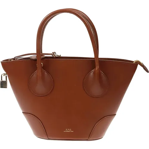 Small Emma Leather Tote Bag , female, Sizes: ONE SIZE - A.p.c. - Modalova