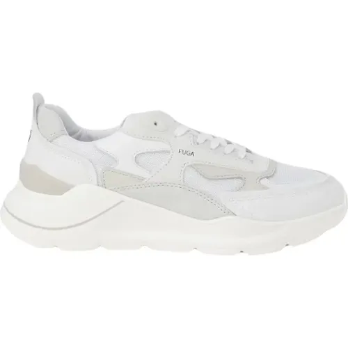 Weiße Leder-Sneaker mit Gummisohle , Damen, Größe: 39 EU - D.a.t.e. - Modalova