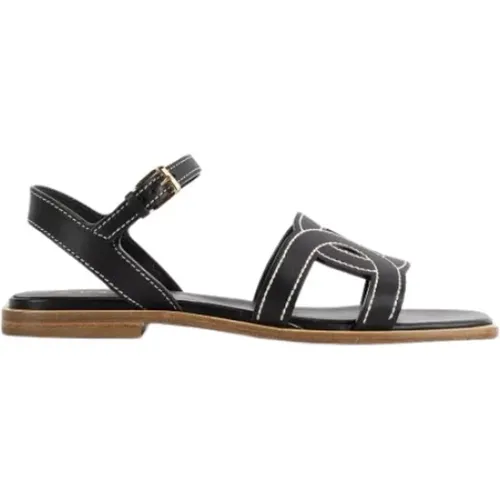 Leather Flat Sandals , female, Sizes: 3 UK - TOD'S - Modalova