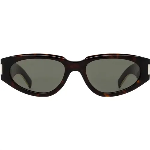 Womens Cateye Sunglasses in Dark Brown Tortoise , female, Sizes: 56 MM - Saint Laurent - Modalova