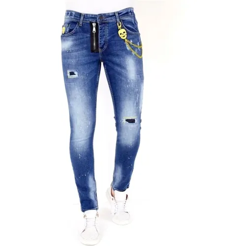 Zerrissene Jeans mit Farbspritzern - 1023 , Herren, Größe: W33 - Local Fanatic - Modalova