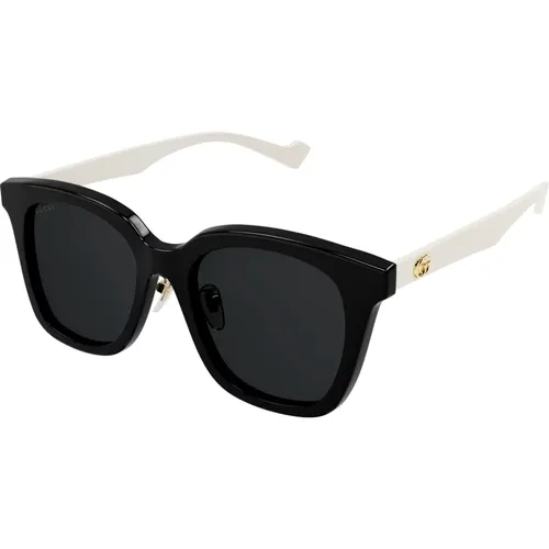 Black/Grey Sonnenbrillen , Damen, Größe: 55 MM - Gucci - Modalova