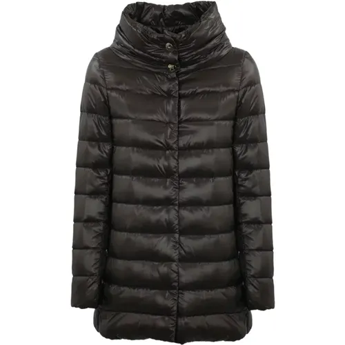 Icon Amelia Quilted Brown Coat , female, Sizes: 2XS, S - Herno - Modalova