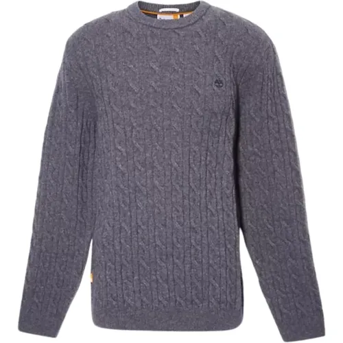 Herren Rundhalspullover mit Zopfmuster,Dunkelblauer Herrenpullover Phillips Brook,Gelber Wollmischung Rundhalsausschnitt Pullover,Roter Phillips Brook - Timberland - Modalova