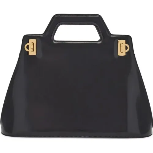Wanda Leather Top-Handle Bag , female, Sizes: ONE SIZE - Salvatore Ferragamo - Modalova