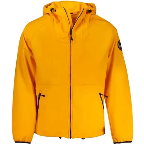 Orangefarbene Polyester-Jacke , Herren, Größe: L - Napapijri - Modalova