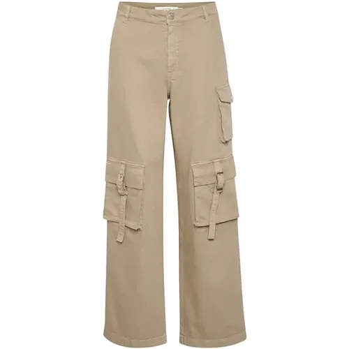 Cool Cargo Pants with Wide Legs and High Waist , female, Sizes: XS, M - Gestuz - Modalova