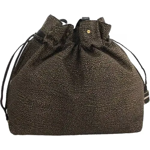 Large Shopping Bag X11 OP Naturale/Nero , female, Sizes: ONE SIZE - Borbonese - Modalova