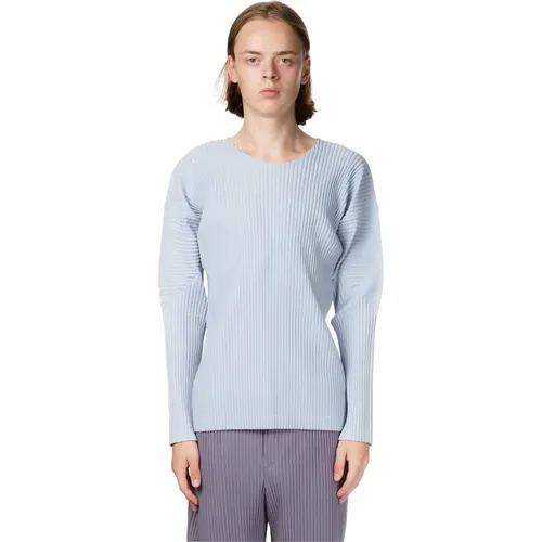 Aqua Pleated Longsleeve T-Shirt , Herren, Größe: L - Issey Miyake - Modalova