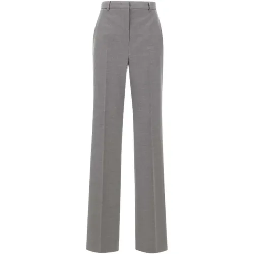 Grey Wool Twill Trousers High Waist , female, Sizes: XS - Max Mara - Modalova