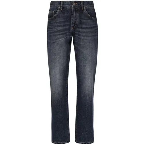 Straight Leg Jeans with Whiskering Effect , male, Sizes: M, S, L, 2XL, XL - Dolce & Gabbana - Modalova