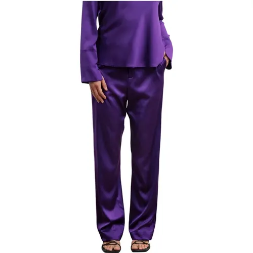 Ava silk trousers violet , Damen, Größe: S - Ahlvar Gallery - Modalova