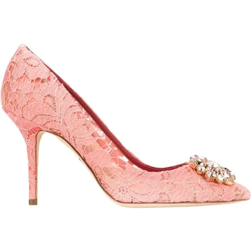 Crystal Lace Pumps , female, Sizes: 4 UK - Dolce & Gabbana - Modalova