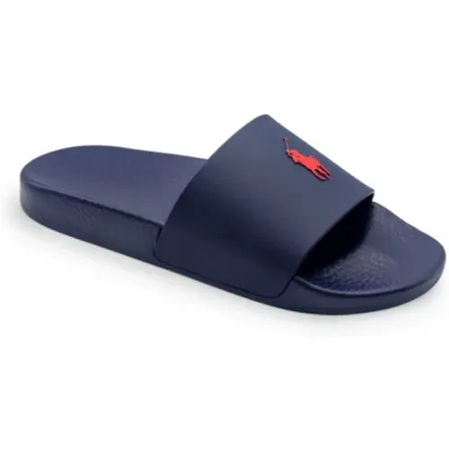 And Red Polo Slide Sandals , male, Sizes: 11 UK, 10 UK, 6 UK, 12 UK, 8 UK, 7 UK - Ralph Lauren - Modalova