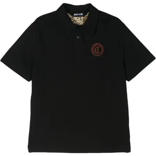 Schwarze T-Shirts & Polos Aw24 , Herren, Größe: M - Just Cavalli - Modalova