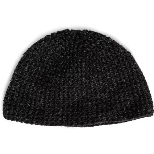 Anthrazit Gestrickte Beanie Mütze , Herren, Größe: M - JAN-JAN VAN ESSCHE - Modalova