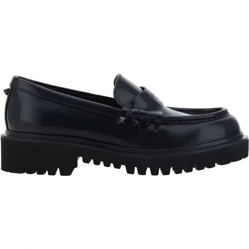 Studded Leather Loafers , male, Sizes: 7 UK - Valentino Garavani - Modalova