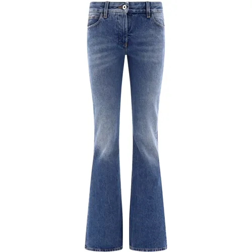 Slim Flared Jeans , Damen, Größe: W28 - Off White - Modalova