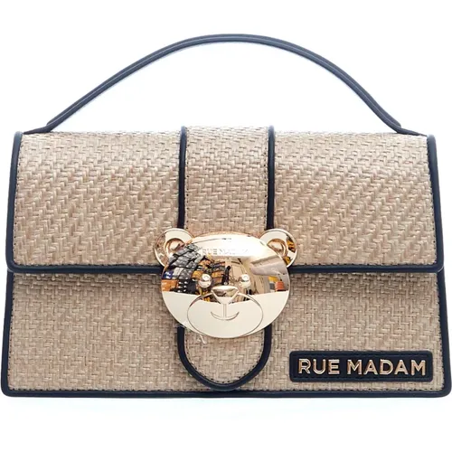 Schwarze Handtasche mit Teddy-Logo , Damen, Größe: ONE Size - Rue Madam - Modalova