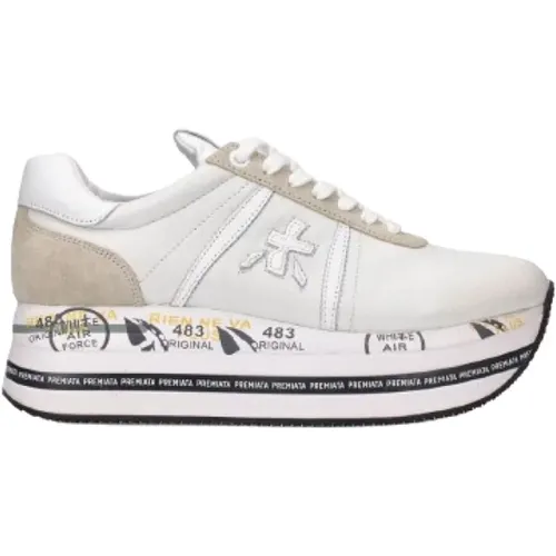 Women's Shoes Sneakers Bianca/grigia Ss24 , female, Sizes: 4 UK, 7 UK, 6 UK, 5 UK - Premiata - Modalova