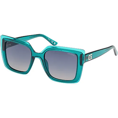 Grüne Fassung Sonnenbrille , Damen, Größe: 52 MM - Guess - Modalova