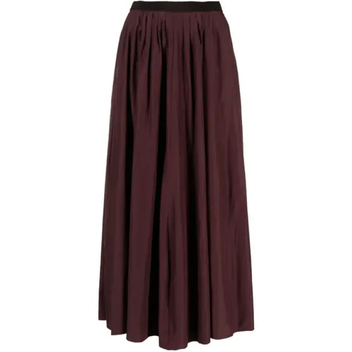 Cocoa Taffeta Midi Skirt , female, Sizes: XS - Forte Forte - Modalova