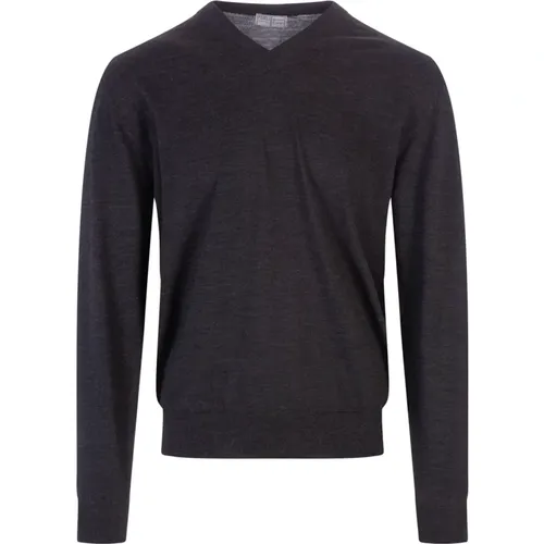 Sweaters Grey , male, Sizes: 5XL, 4XL, M, 2XL, XL - Fedeli - Modalova