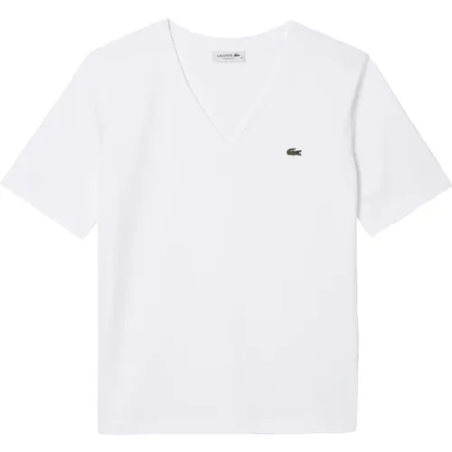 Elegantes V-Ausschnitt T-Shirt - Lacoste - Modalova