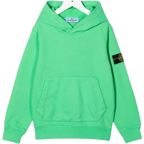 Grüner Kapuzenpullover mit Logo - Stone Island - Modalova