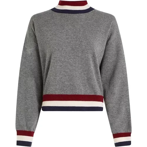 Woll-Kaschmir-Mock-Neck-Pullover , Damen, Größe: XS - Tommy Hilfiger - Modalova