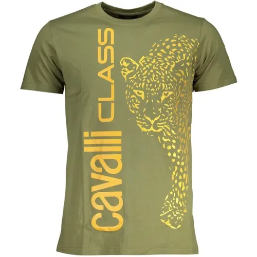 Cotton Logo Print T-Shirt , male, Sizes: M, L, 2XL, XL - Cavalli Class - Modalova