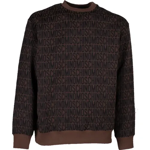 Allover Print Sweatshirt , male, Sizes: L, M, S - Moschino - Modalova