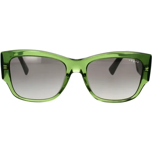 Transparent Square Sunglasses with Grey Gradient Lenses , female, Sizes: 54 MM - Vogue - Modalova