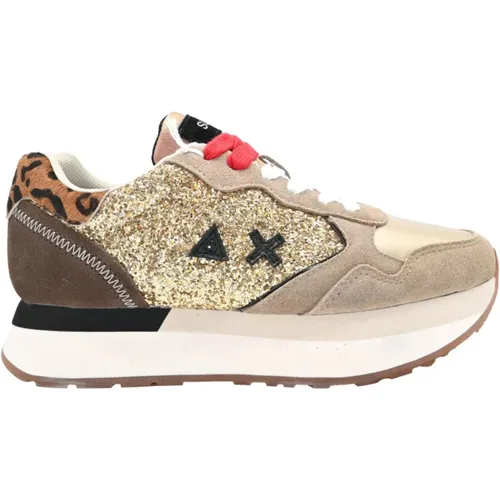 Glitter Oro Sneakers , male, Sizes: 4 UK - Sun68 - Modalova