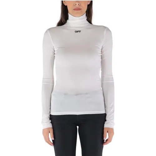 Off , Logo Print Sweater , Damen, Größe: S - Off White - Modalova