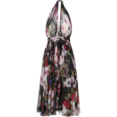 Bunte V-Ausschnitt Kleid - Dolce & Gabbana - Modalova