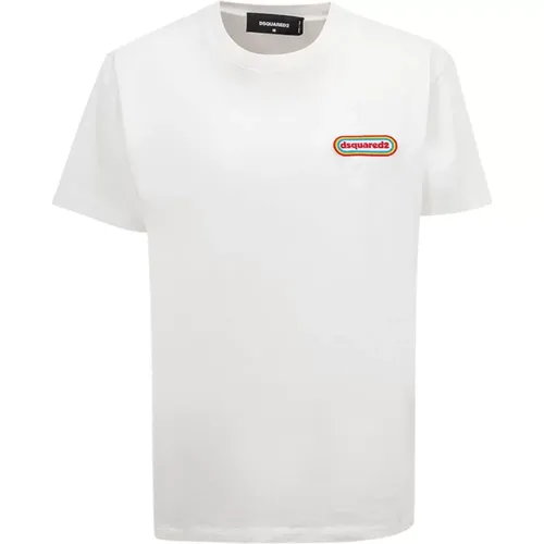 Patch Logo T-Shirt , Damen, Größe: XS - Dsquared2 - Modalova