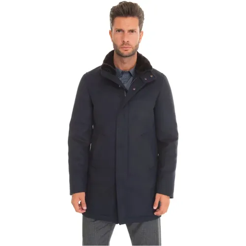 Emilius Fur Neck Coat , male, Sizes: 3XL, 4XL, M - Kired - Modalova